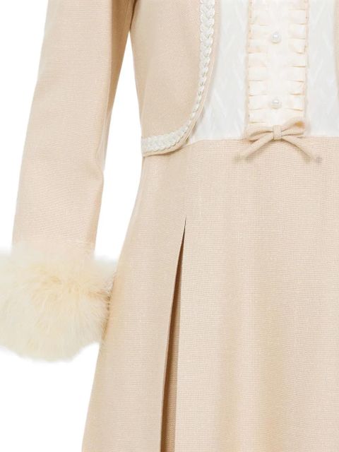 Valentino Garavani feather-trim mini dress - Neutrals