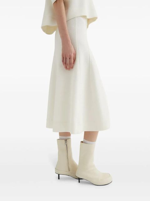 Jil Sander panelled flared midi skirt - White
