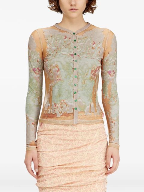 Diesel T-gabry button-fastening top - Neutrals