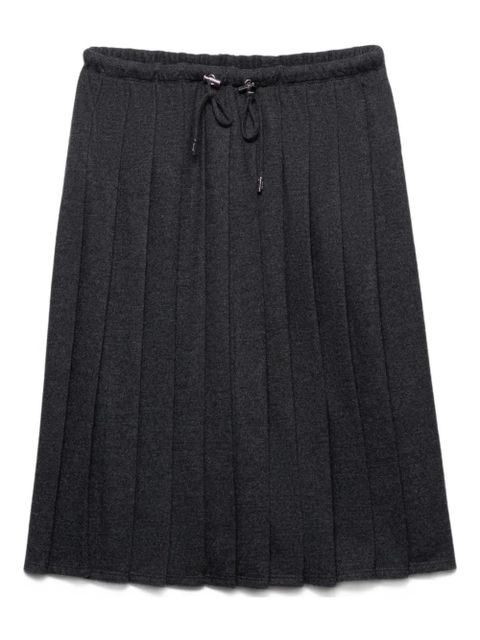Prada pleated jersey midi skirt - Grey - zdjęcie produktu nr 1
