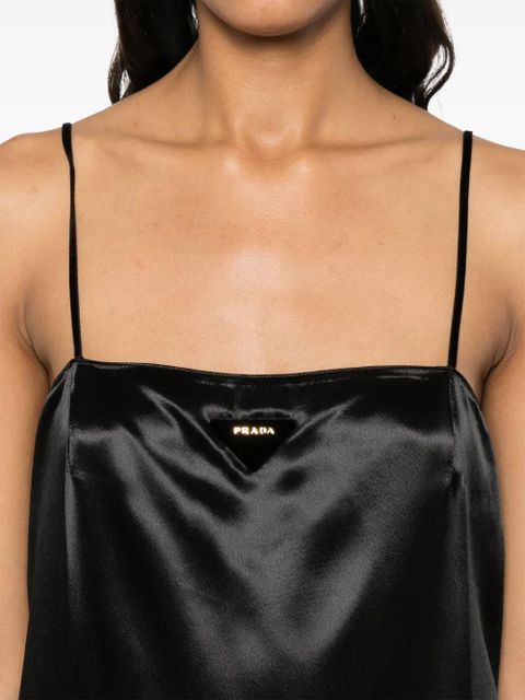 Prada satin slip midi dress - Black