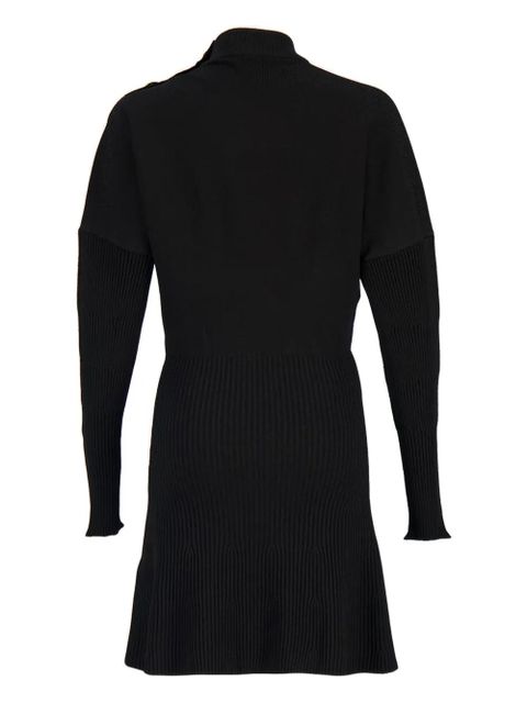 Balmain flared knitted mini dress - Black