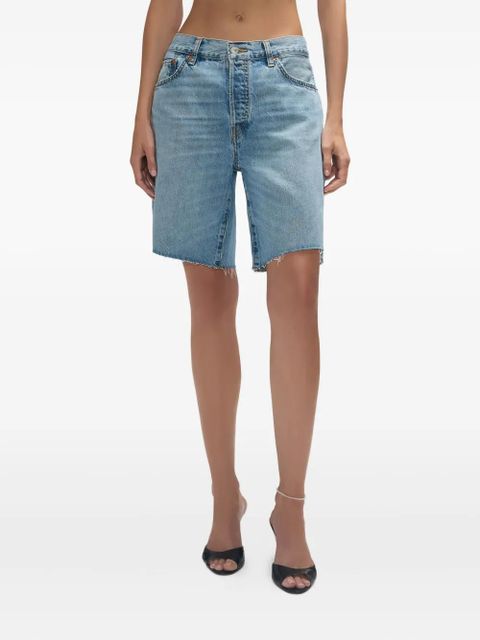 RE/DONE 90s Comfort frayed-hem denim shorts - Blue - zdjęcie produktu nr 2