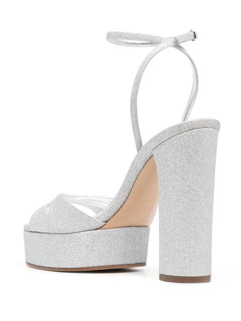 Casadei Betty Citylight 130mm platform sandals - Silver - zdjęcie produktu nr 2