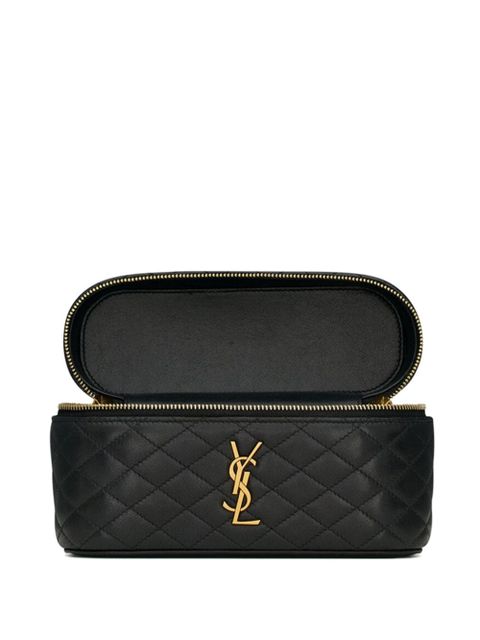 Saint Laurent mini logo-plaque vanity bag - Black