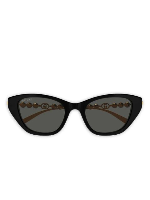 Gucci Eyewear pearl-embellished cat-eye sunglasses - Black - zdjęcie produktu nr 1
