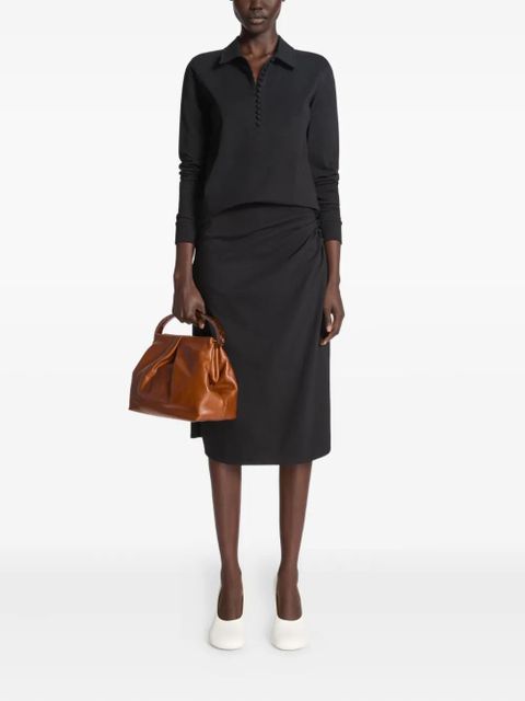 DRIES VAN NOTEN button-fastening jersey polo shirt - Black - zdjęcie produktu nr 2