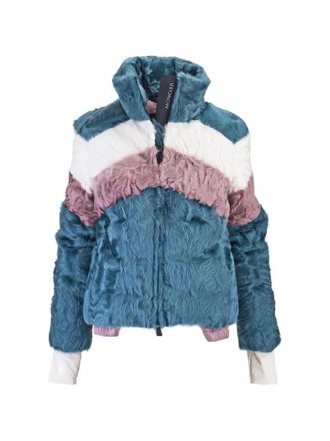 Moncler Grenoble colour-block faux-fur jacket - Blue - zdjęcie produktu nr 1