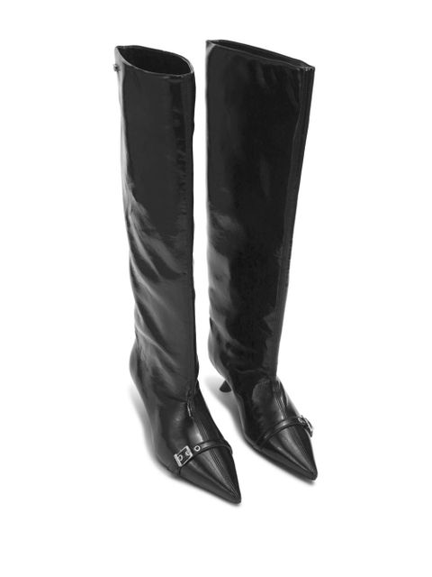 GANNI eyelet-detail slouchy knee-high boots - Black - zdjęcie produktu nr 2