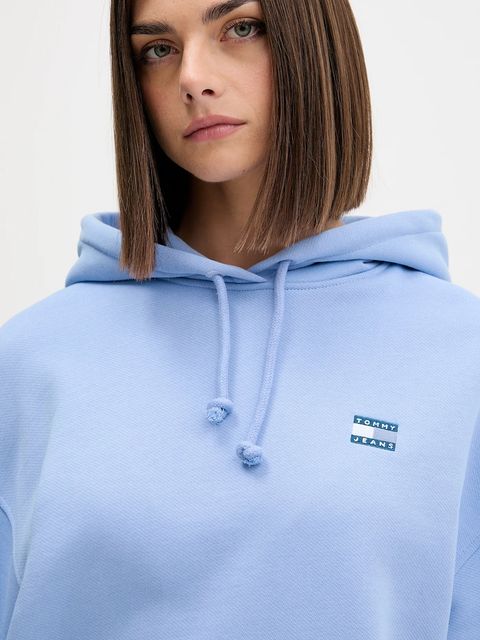 Tommy Jeans bluza bawełniana damska kolor beżowy z kapturem DW0DW19414 - zdjęcie produktu nr 2