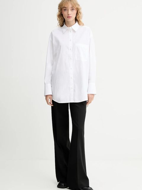 Marc O'Polo koszula damska kolor biały relaxed z kołnierzykiem klasycznym 508113442221 - zdjęcie produktu nr 2