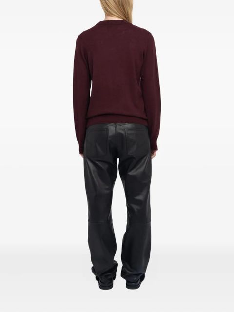 Zadig&Voltaire Ivy frayed-cuffs crew-neck sweater - Red - zdjęcie produktu nr 2