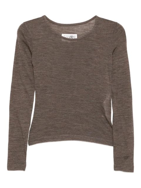 MM6 Maison Margiela wool T-shirt - Brown - zdjęcie produktu nr 1