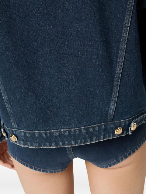 Miu Miu velvet-collar denim jacket - Blue