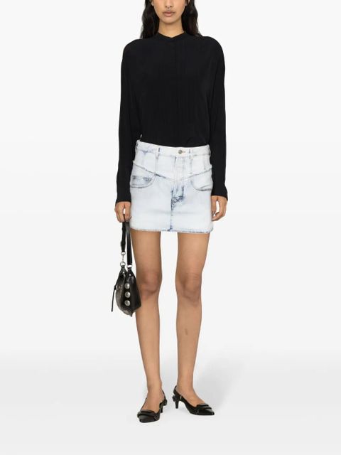 ISABEL MARANT Narjis frayed denim miniskirt - Blue - zdjęcie produktu nr 2