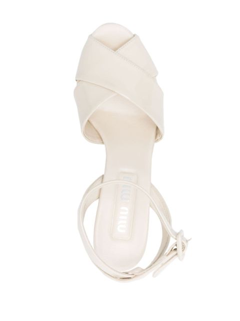 Miu Miu 105mm leather platform sandals - Neutrals
