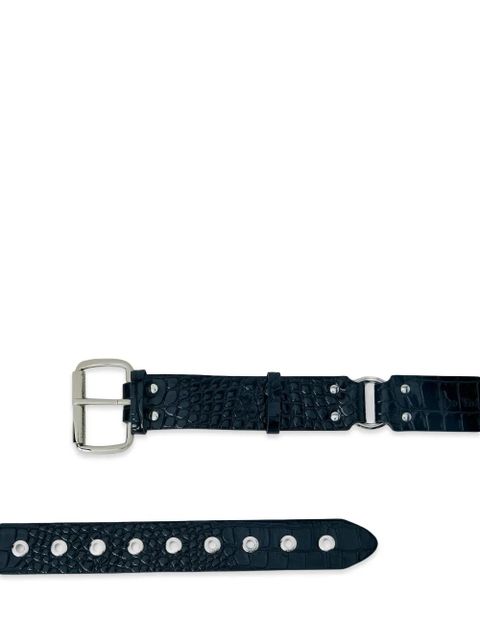 Vivienne Westwood embossed buckle leather belt - Black