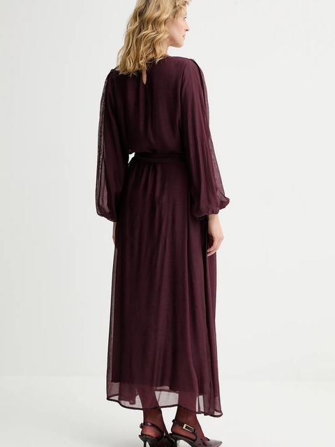 Answear.LAB sukienka kolor bordowy maxi oversize