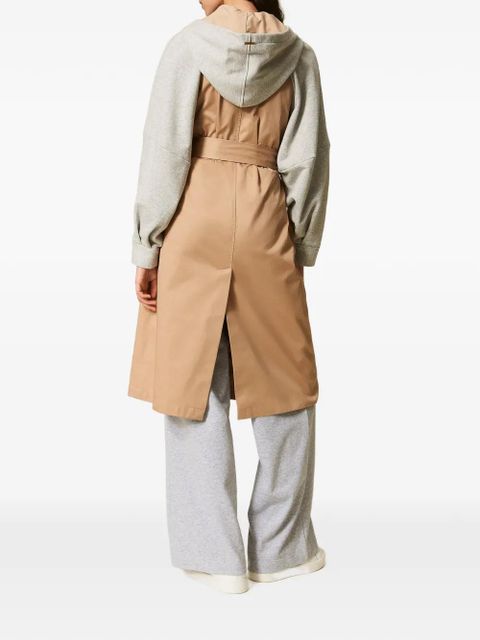TWINSET gabardine plush trench coat - Neutrals