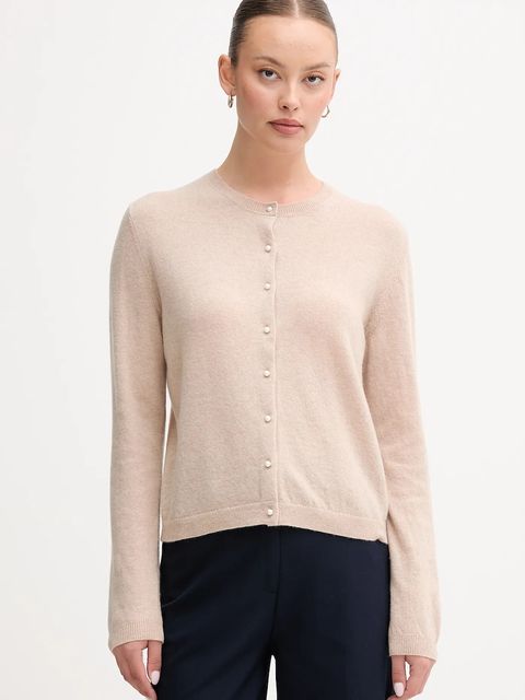 United Colors of Benetton sweter wełniany damski kolor beżowy lekki 1002D501U - zdjęcie produktu nr 1