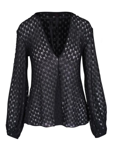 Missoni patterned-jacquard blouse - Black - zdjęcie produktu nr 1