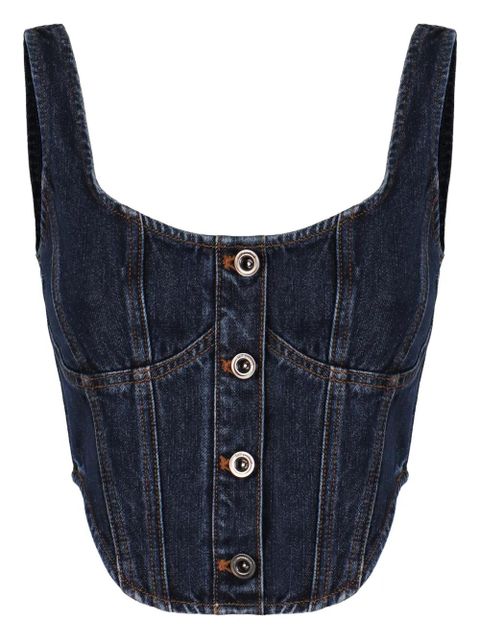 Self-Portrait wide strap corset top - Blue - zdjęcie produktu nr 1
