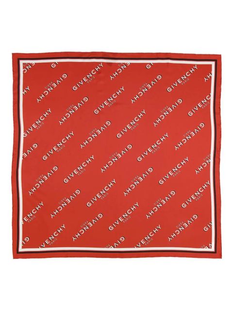 Givenchy logo-lettering silk scarf - Red - zdjęcie produktu nr 1