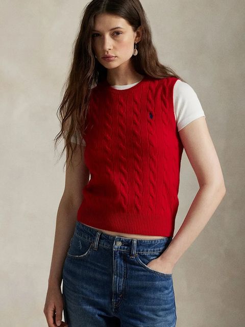Polo Ralph Lauren kamizelka z kaszmirem damski kolor czerwony 211972134 - zdjęcie produktu nr 1