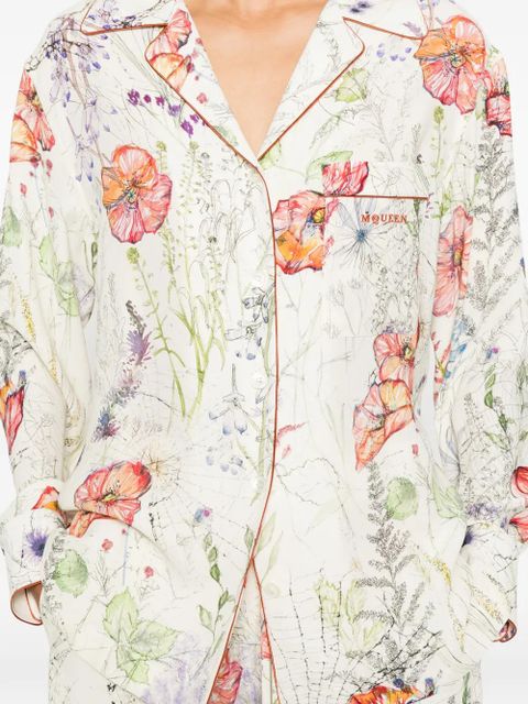 Alexander McQueen floral-print shirt - Neutrals
