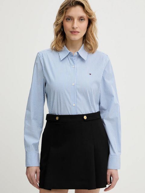 Tommy Hilfiger koszula damska kolor niebieski regular z kołnierzykiem klasycznym WW0WW47169 - zdjęcie produktu nr 1