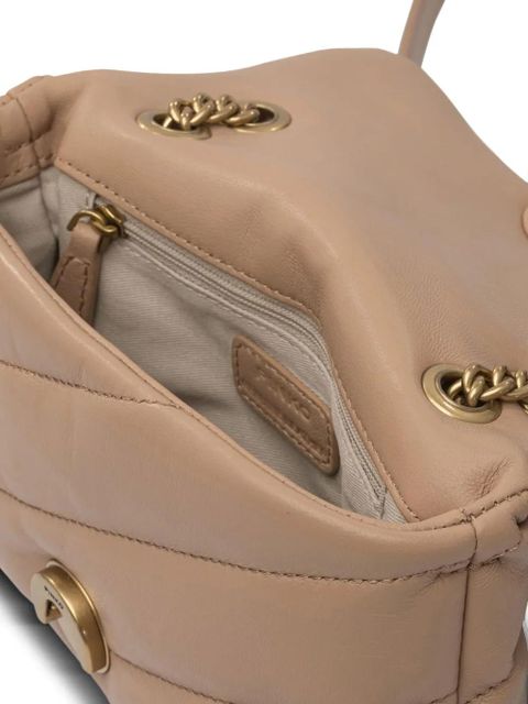 PINKO quilted logo-hardware chain mini bag - Brown