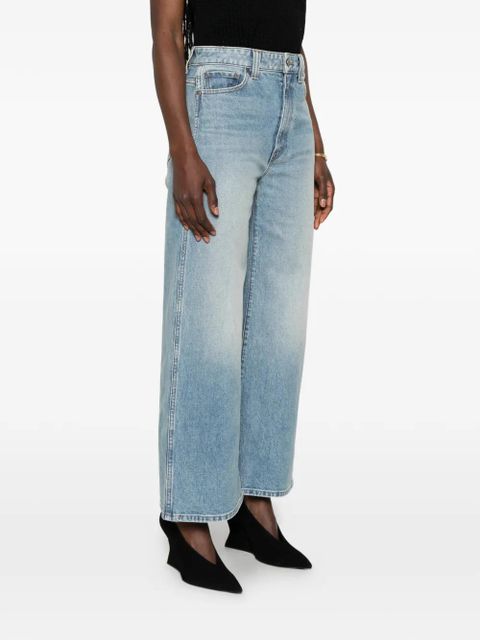 KHAITE faded wide-leg jeans - Blue