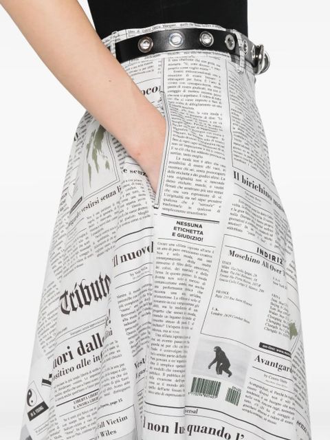 Moschino newspaper-print midi skirt - White