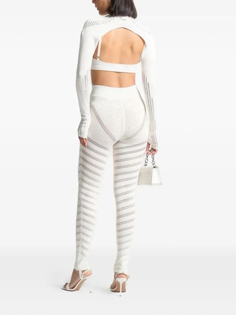 Manière De Voir knitted overlay top - White