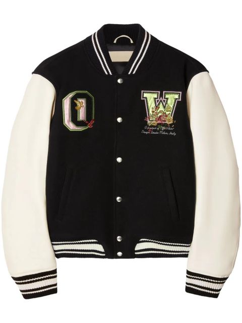 Off-White floral-embroidered bomber jacket - Black - zdjęcie produktu nr 1