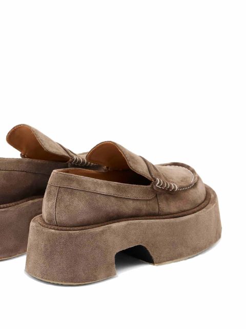 JW Anderson 50mm leather platform loafers - Brown