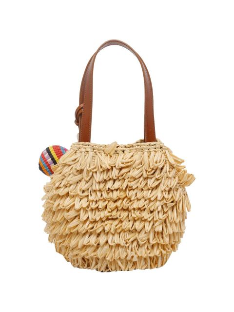 Aquazzura pompom raffia mini bag - Neutrals - zdjęcie produktu nr 2
