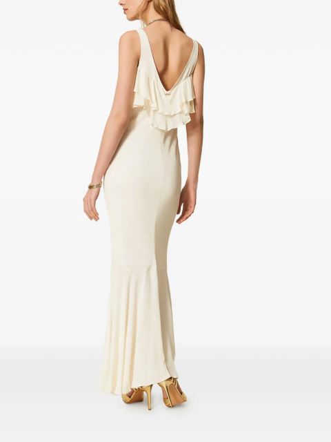 TWINSET ruffled maxi dress - Neutrals