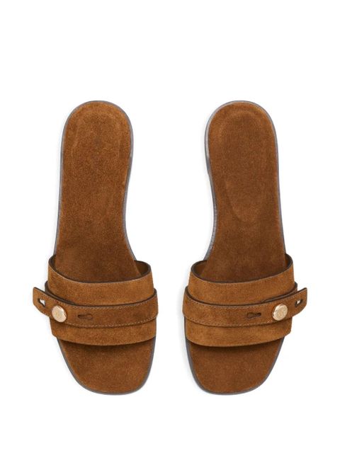 Tory Burch Romy strap button slide - Brown