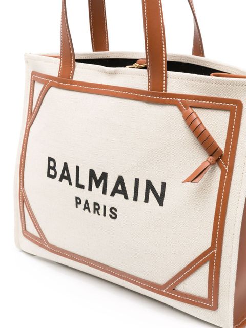 Balmain B-Army logo-print tote bag - Neutrals