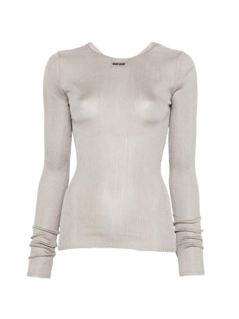 Miu Miu ribbed top - Grey - zdjęcie produktu nr 1