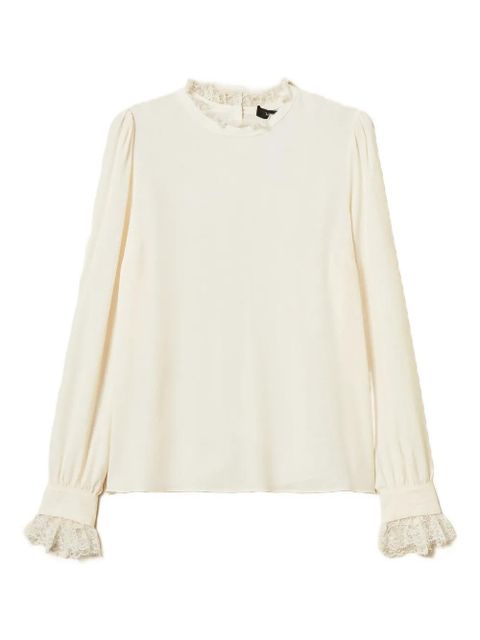 TWINSET lace-trim blouse - White - zdjęcie produktu nr 1