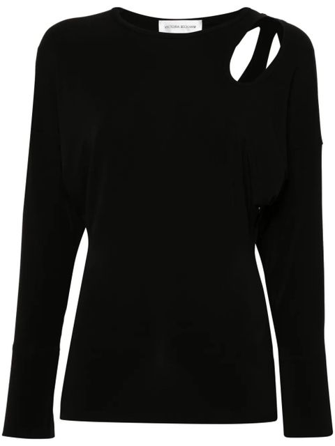 Victoria Beckham twist-detail jersey T-shirt - Black - zdjęcie produktu nr 1