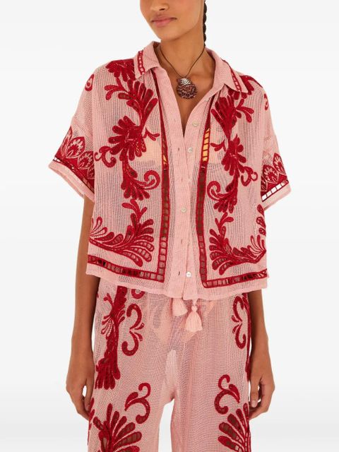 FARM Rio embroidered button-up shirt - Pink - zdjęcie produktu nr 1