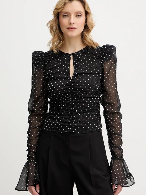 Rotate bluzka damska kolor czarny wzorzysta 115222000 - zdjęcie produktu nr 1