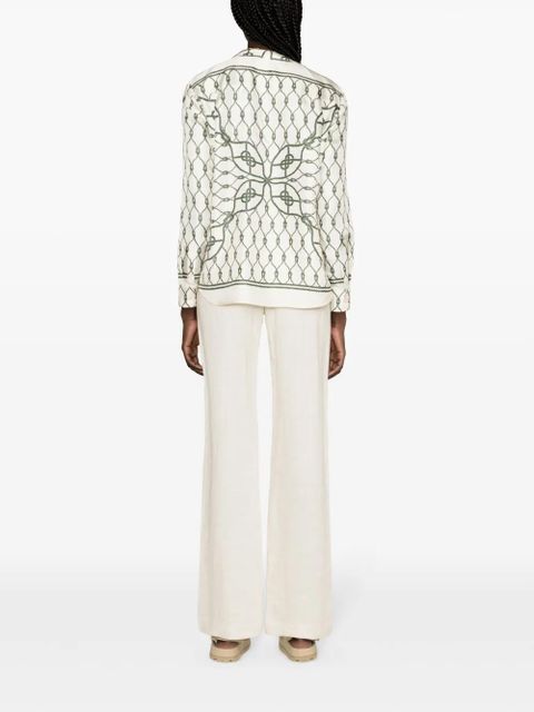 Tory Burch knot-print silk shirt - Neutrals