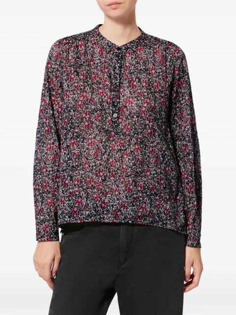 ISABEL MARANT floral-pattern long-sleeve blouse - Black