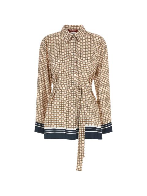 Max Mara Tenuta print belted shirt - Neutrals - zdjęcie produktu nr 1