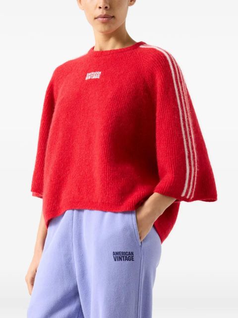 American Vintage striped-sleeve vitow top - Red