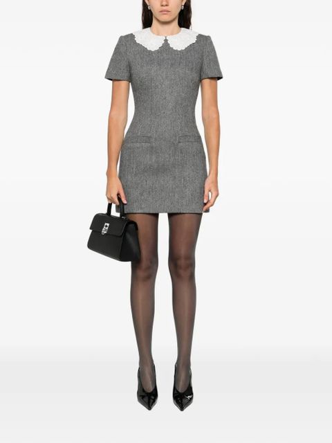 Self-Portrait herringbone mini dress - Grey - zdjęcie produktu nr 2